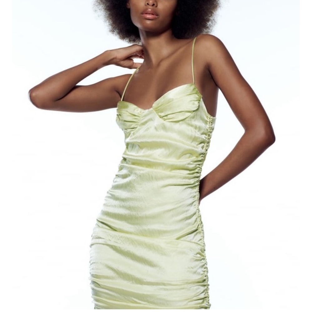 ZARA SATIN EFFECT MINI DRESS
